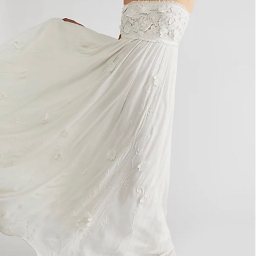 NWT Free People Maxi Dress with floral appliqués